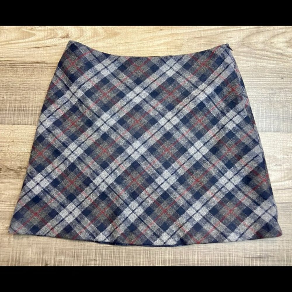 VINTAGE 35th & 10th Gray Plaid Miniskirt